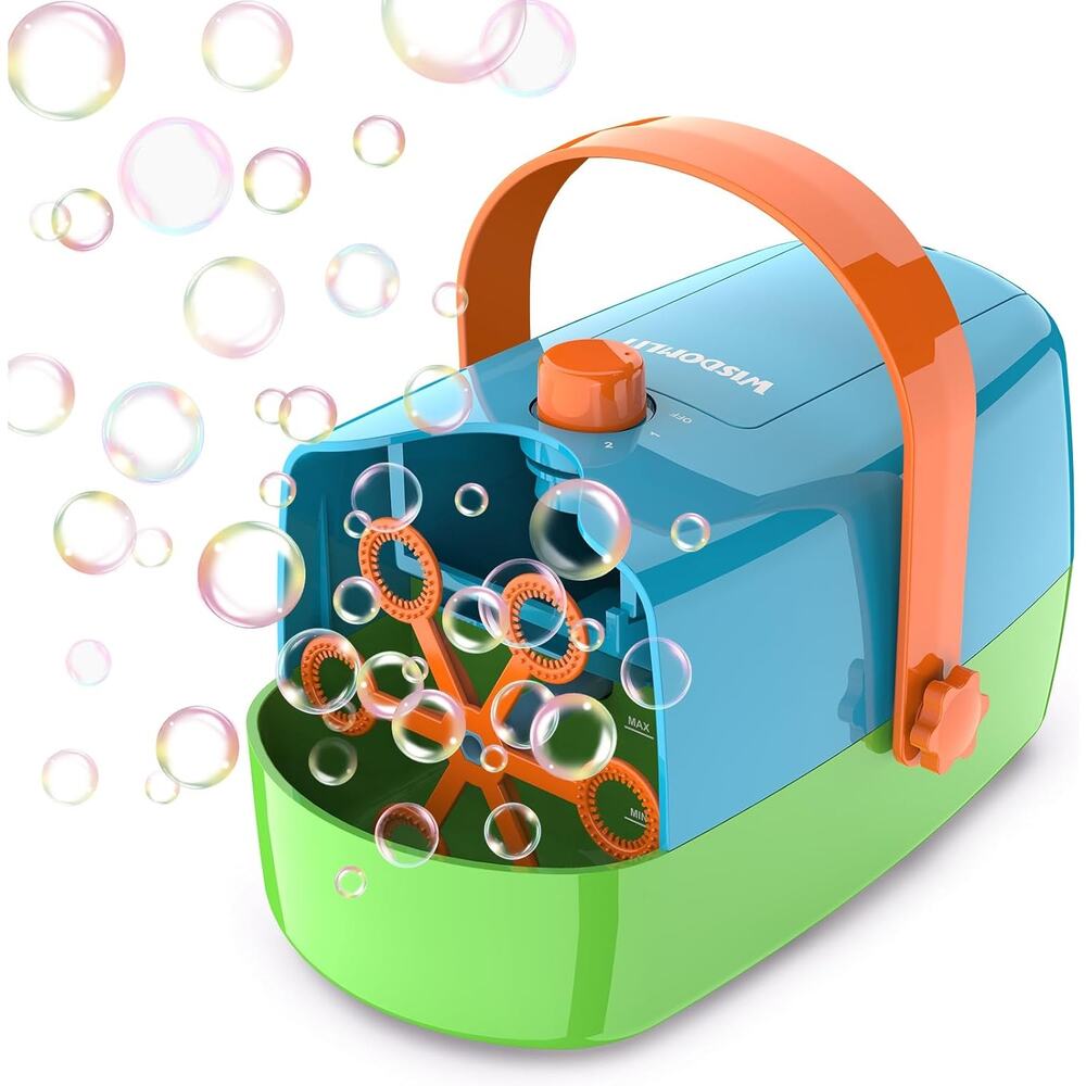 Wisdomlit Bubble Machine 3 Bubble Sizes Automatic Bubble Maker Kids Party Toy